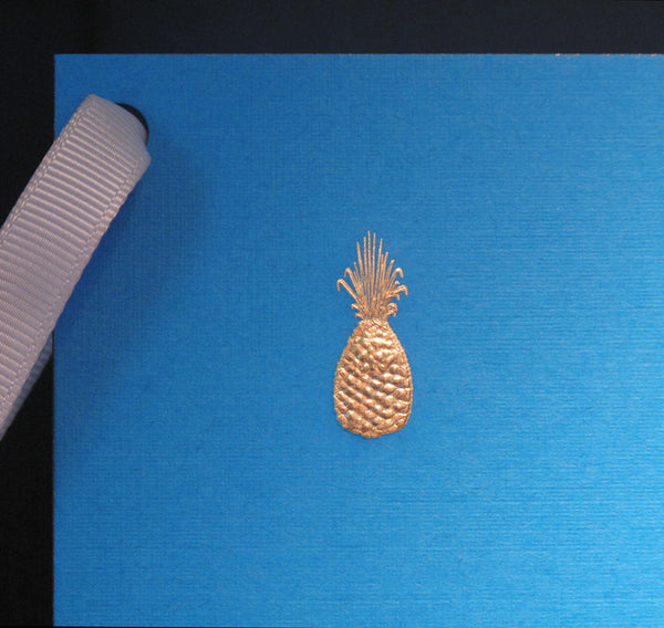 Connor Hand Stamped Pineapple Gift Tags - Blue
